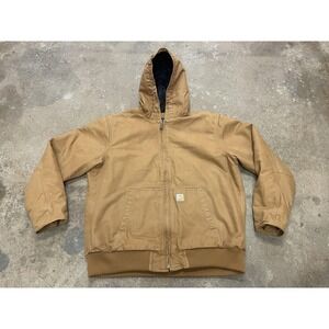 Carhartt Jacket Mens XL Brown J130 Loose Fit Hooded Quilted 3M Thinsulate Duck